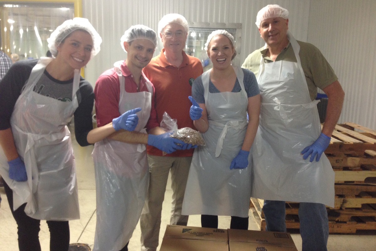 The M+ team spends Fun Food Friday at the Chicago Food Depository.